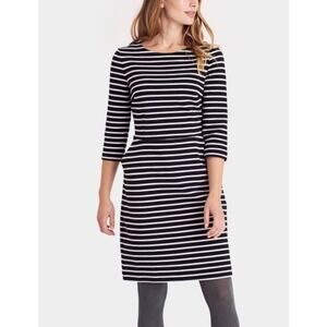 Joules Black & White Stripe Miriam Dress Women's Size US 8 Classic NWT